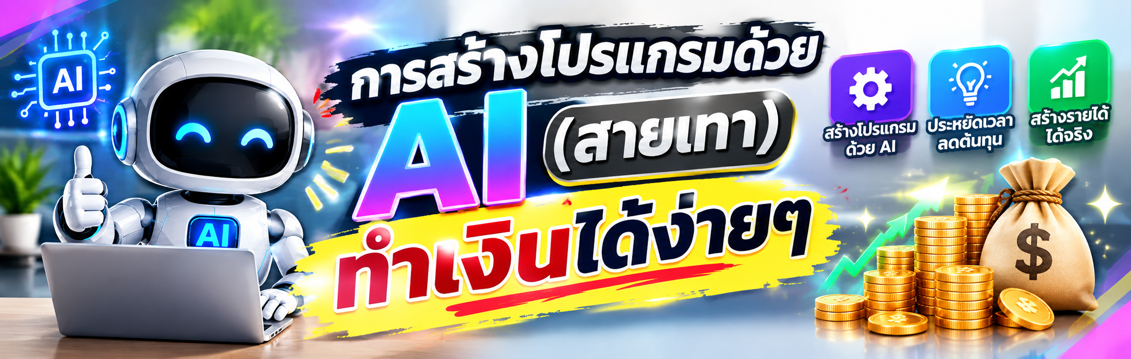 การสร้างโปรแกรมด้วย AI สายเทา ทำเงินได้ง่ายๆ